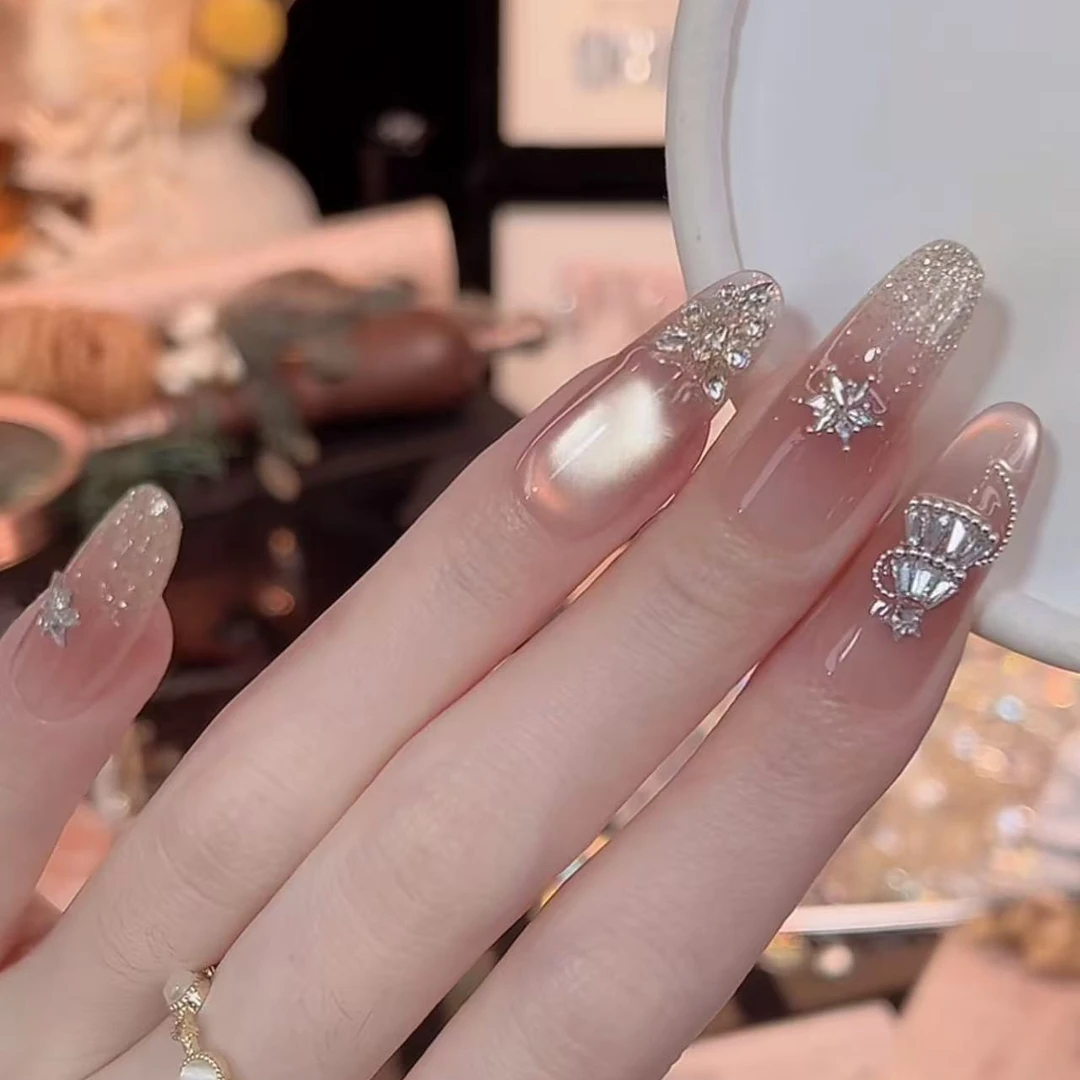 圣诞来袭 - painted clear bow 纯手工穿戴甲 10片装MM