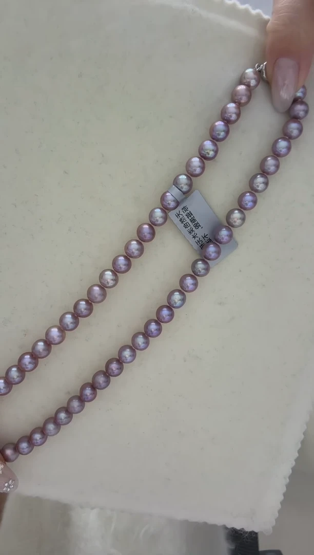 颈饰未镶嵌淡水珍珠紫咖 无核 7.3-8.3