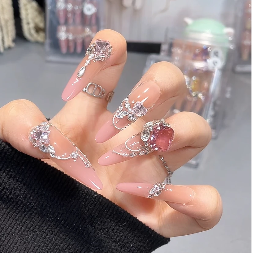 【粉红浪漫】纯手工穿戴甲高定款