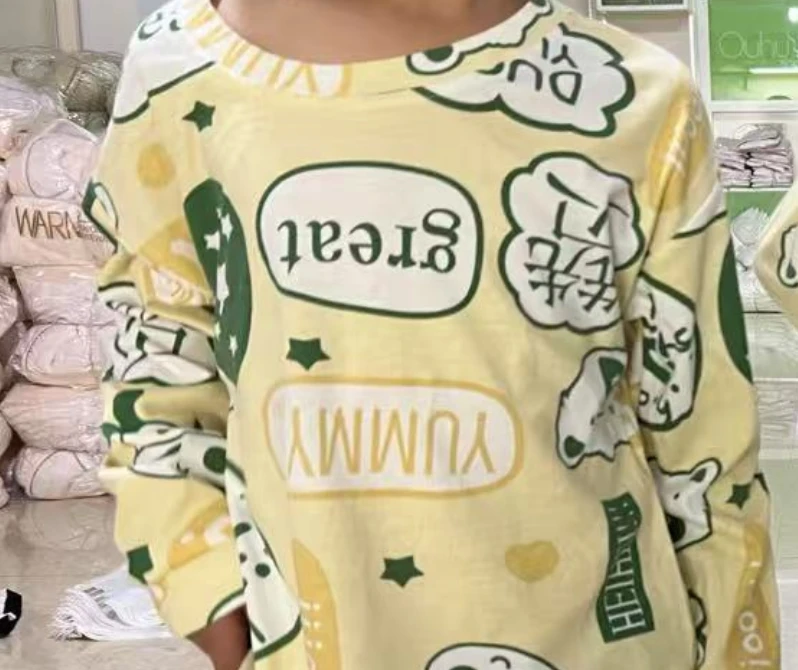 儿童卡通动漫套头长袖单上衣圆领