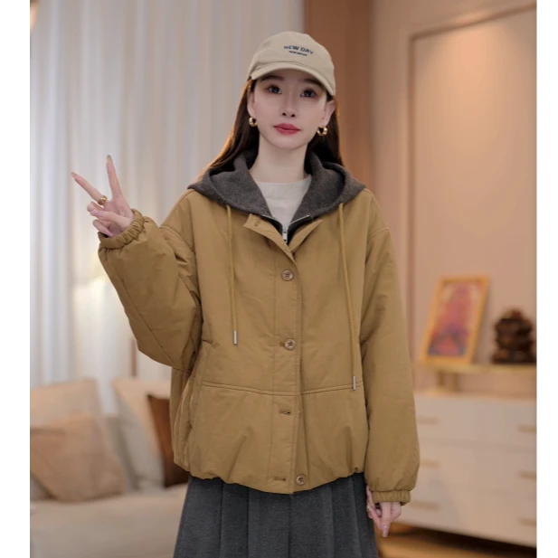 【新款上新】马克华菲冬季加厚夹棉短款休闲外套外穿轻奢风FW25H730