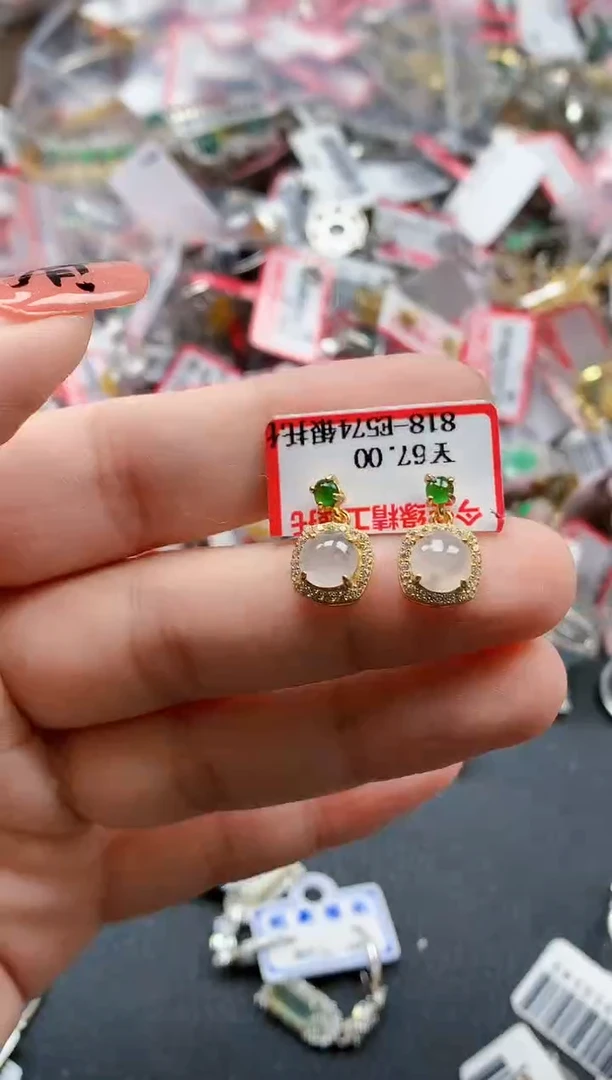 银S925镶嵌戒指翡翠天然A货缅甸翡翠