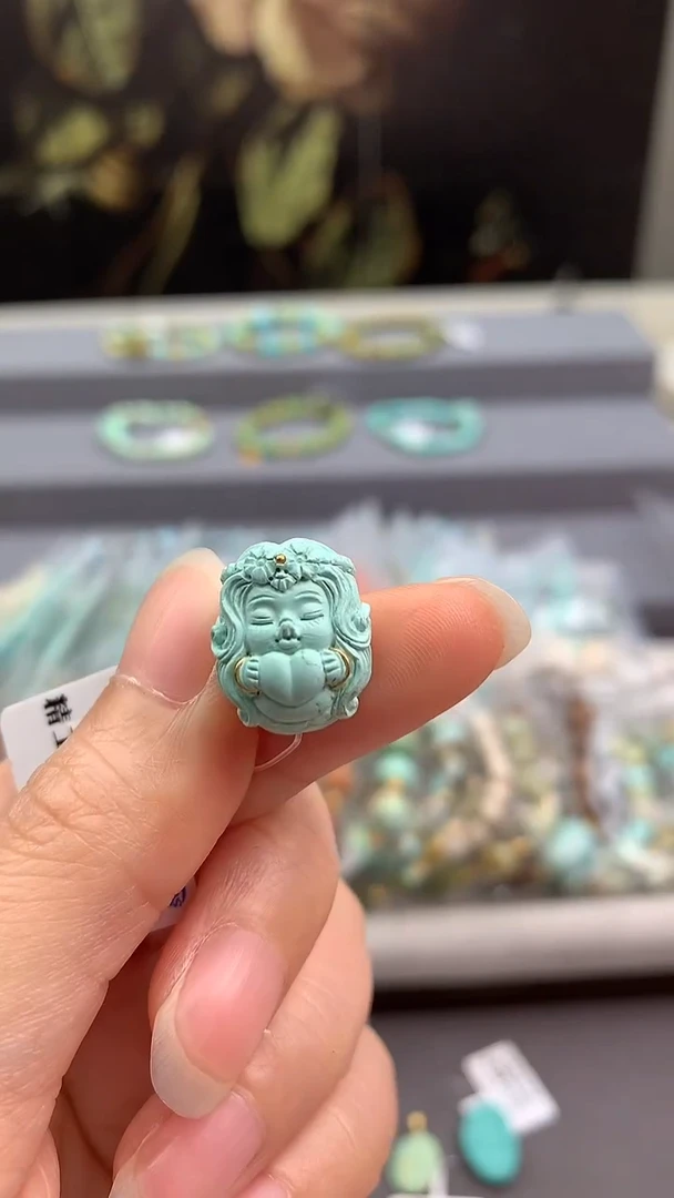 未镶嵌绿松石精工雕刻酷.R222