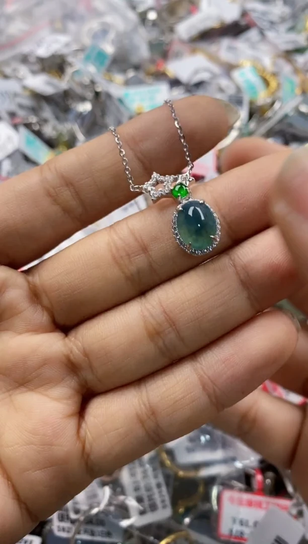 银S925镶嵌戒指翡翠4444----9