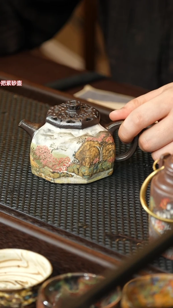 茶壶紫砂wgm 0520030746 八方来财+八方壶承