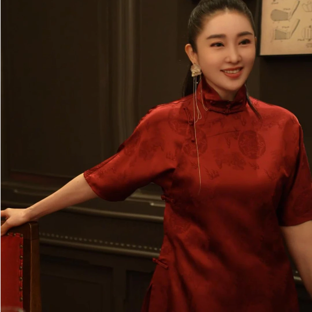 T姐精选原创新中式设计师时尚连衣裙修身中国风绿色连衣裙TB51039
