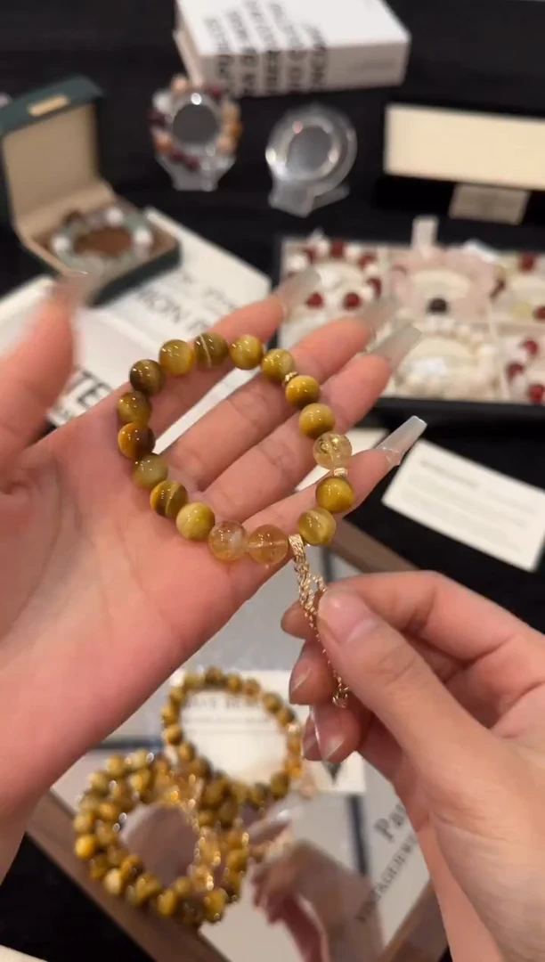 合金手链水晶金虎眼x2958