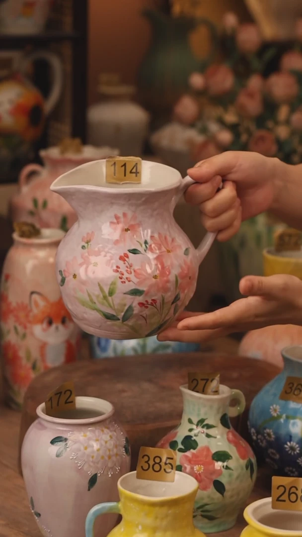 陶瓷114景德镇设计师手作花器摆件侘寂风