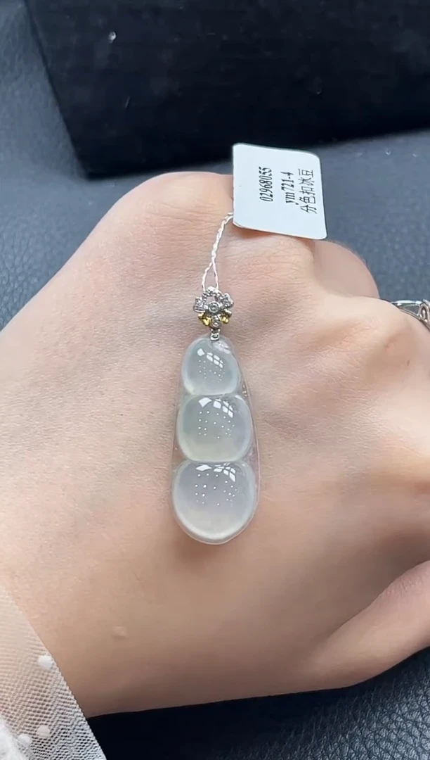 【闪购商品】翡翠颈饰18K金镶嵌豆豆