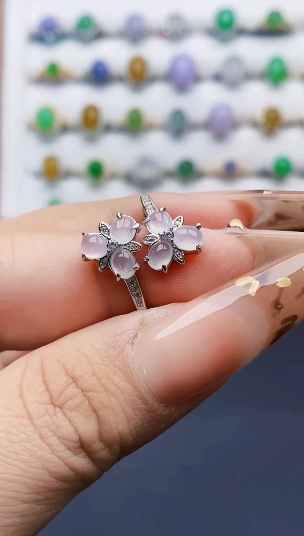 银S925镶嵌戒指翡翠0313