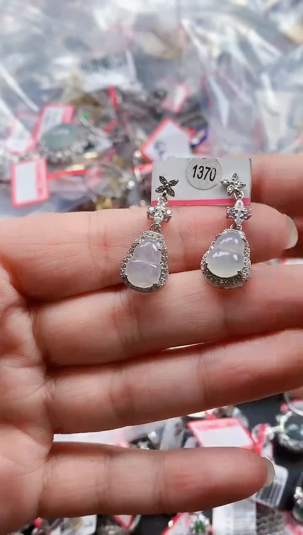 银S925镶嵌戒指翡翠天然A货缅甸翡翠