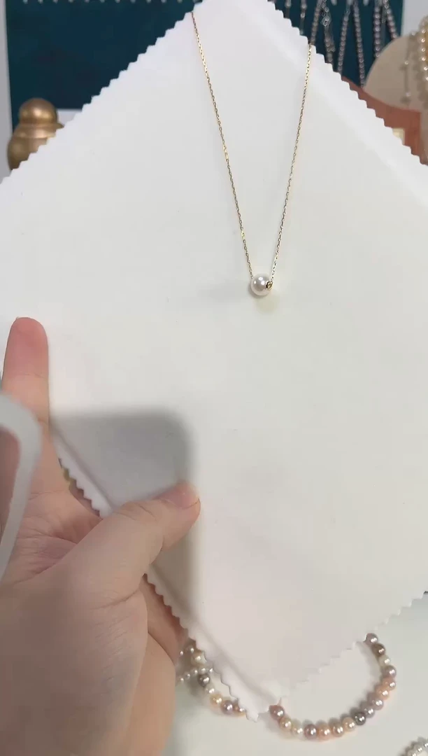 吊坠(赠链)18K金镶嵌海水珍珠吊坠送银银链