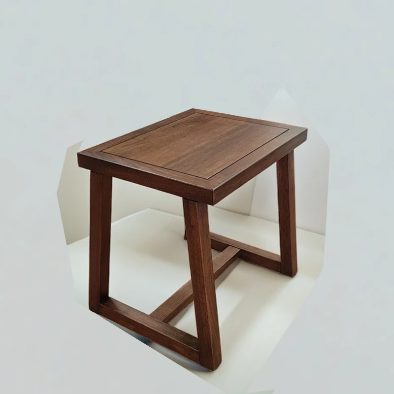 胡桃木方凳禅意茶室实木榫卯纹理茶室平板坐凳大号原木现代简约