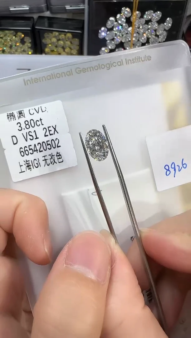 裸石实验室培育钻石@ 3.8ct 先鉴赏，再定制！
