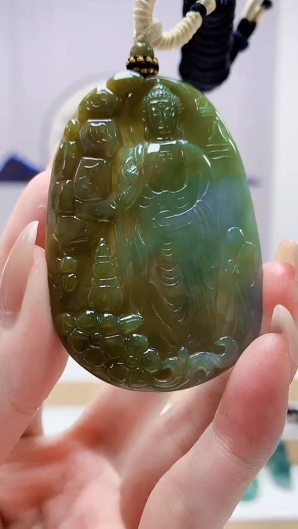 未镶嵌定制翡翠4898MM-毛货挂件130