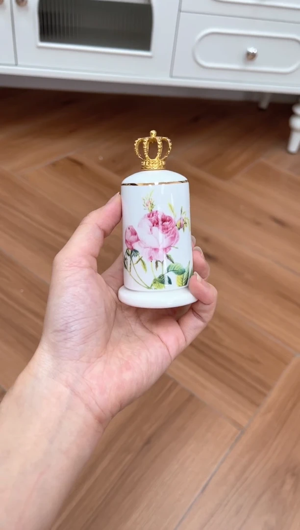瓷片玫瑰高骨骨瓷牙签筒
