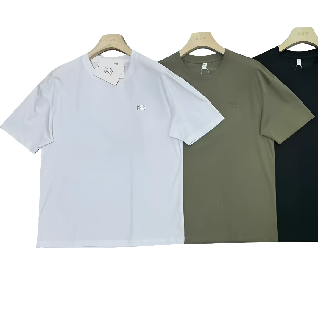 小施家男士夏季时尚纯色百搭冰爽舒适T恤3160