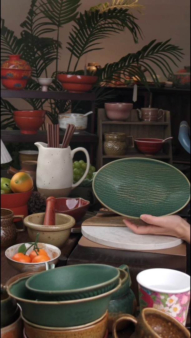 碗景德镇手工高温餐具海棠