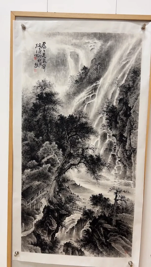 国画李文峰四尺整张水墨山水