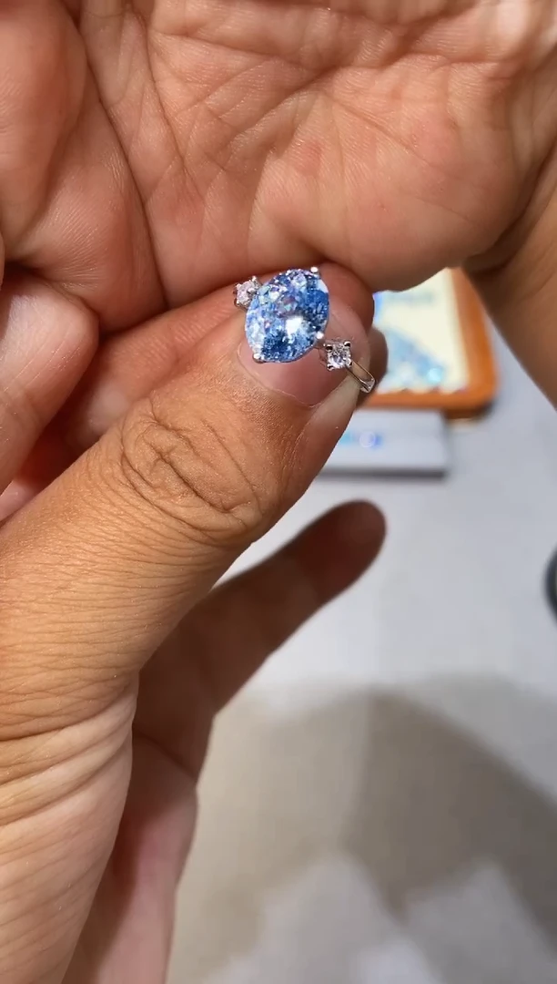 海蓝宝石戒圈银S925镶嵌.....