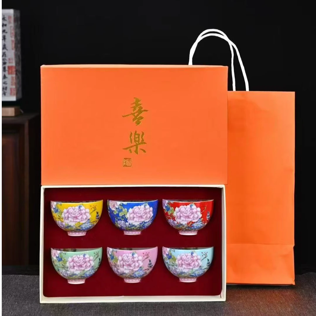 新式鸟语花香礼盒装送礼专用陶瓷茶杯-A26