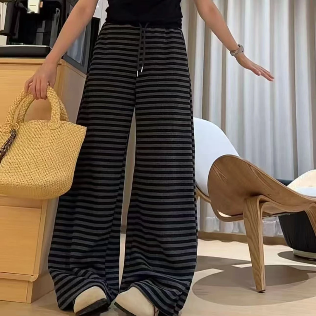 【大长腿】女童加绒条纹休闲运动裤版型好看下脚口可抽绳Z26116