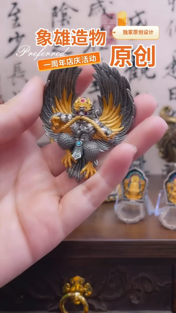 吊坠925银无唐*人新款大鹏鸟