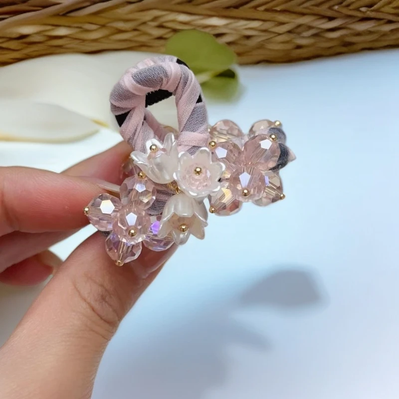 FUXI/福熙精品水晶轻奢原创设计师款手工百搭粉色四公分小抓夹992