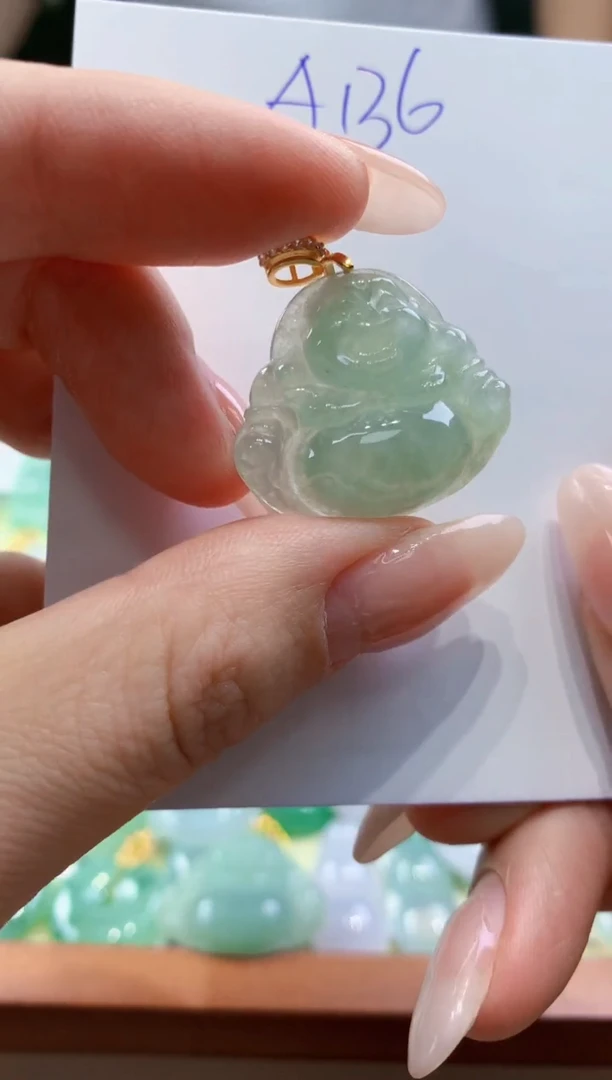 翡翠未镶嵌颈饰天然A货翡翠挂件