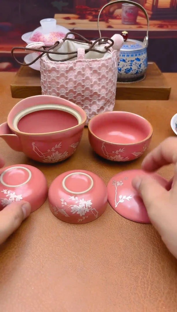 陶瓷茶具摆件旅行套组