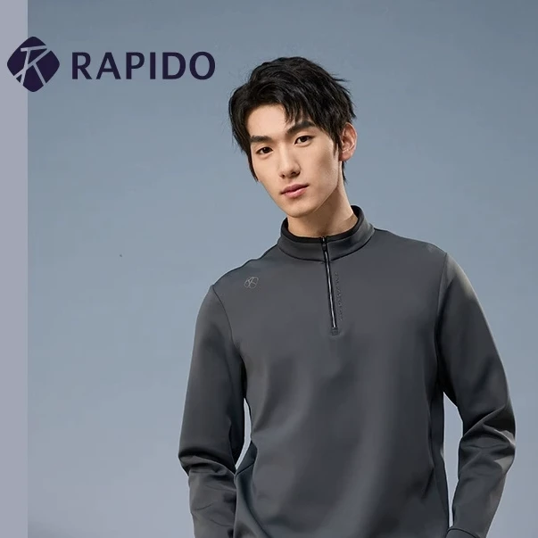 RAPIDO雳霹道25春欧若风男套头空气层舒适立领POLO衫CN4Z41P01