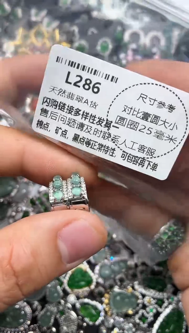 颈饰未镶嵌翡翠L286耳扣