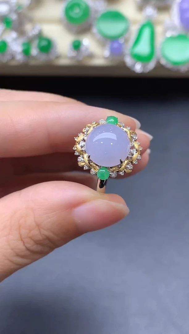 18K金镶嵌戒指翡翠382-中国好珍宝