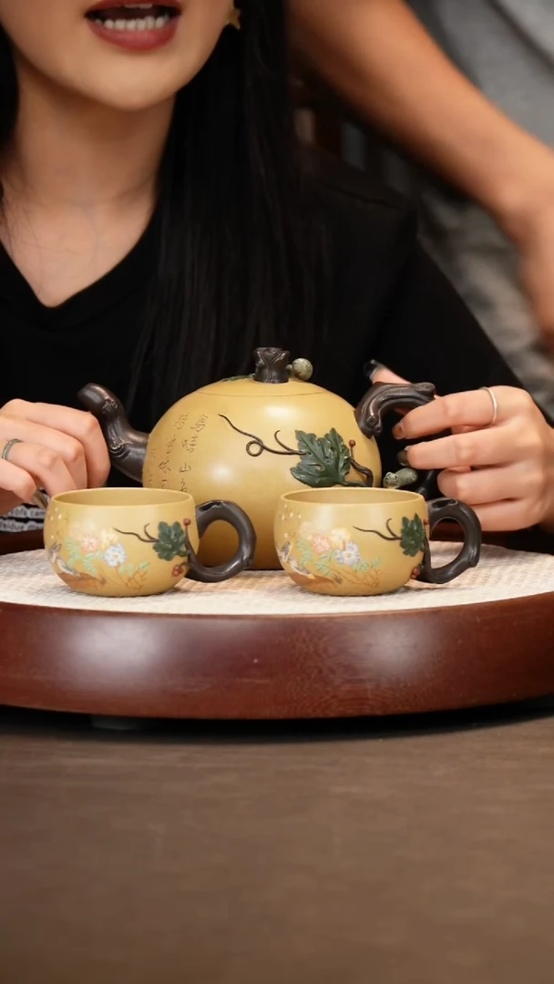 【诸葛永南】松鼠葡萄套组+葫芦瓶一对