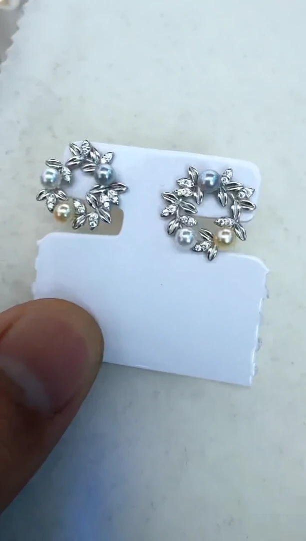 【闪购商品】海水珍珠耳饰银S925镶嵌耳钉