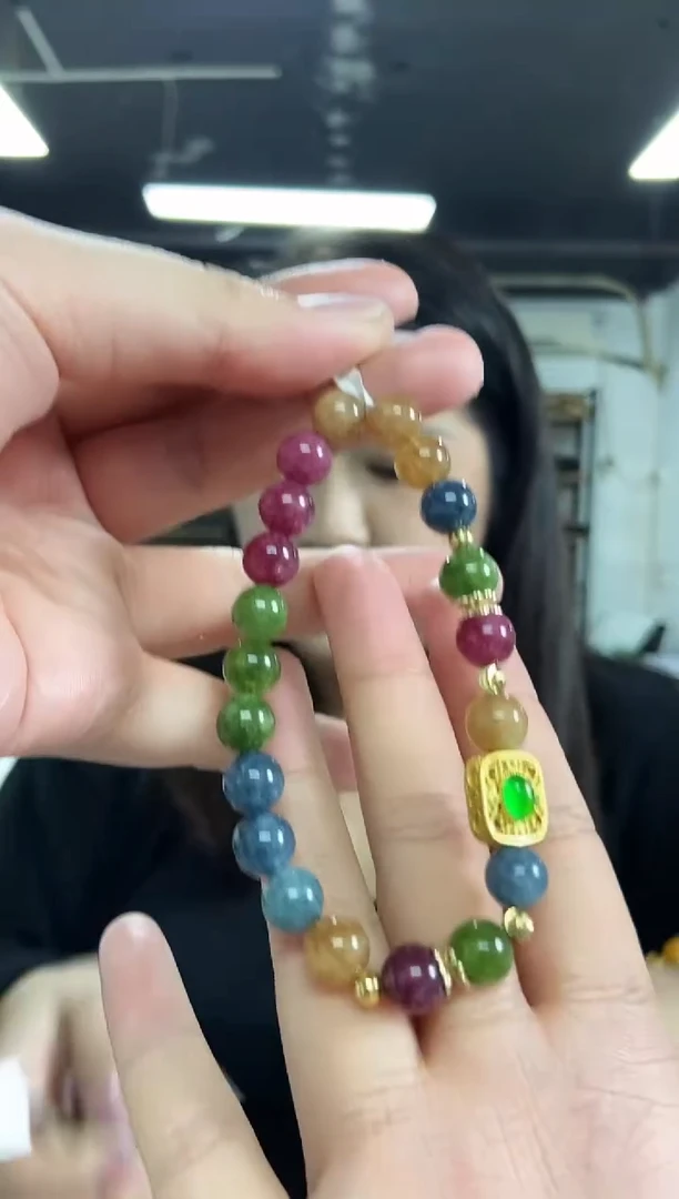 【闪购商品】碧玺手串未镶嵌多样性发其一颜色微差