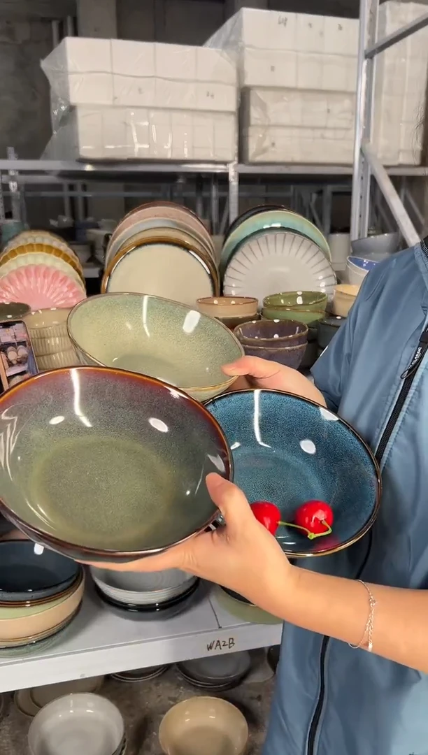 陶瓷外贸尾货瑕疵满20包邮X3菜碗组合