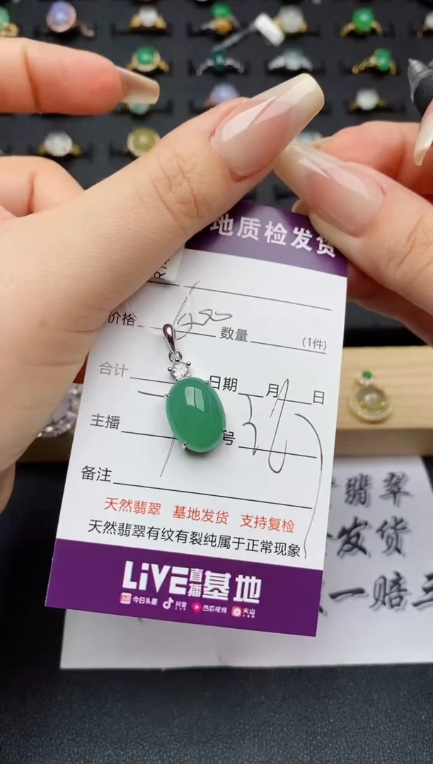 翡翠银S925镶嵌颈饰...........