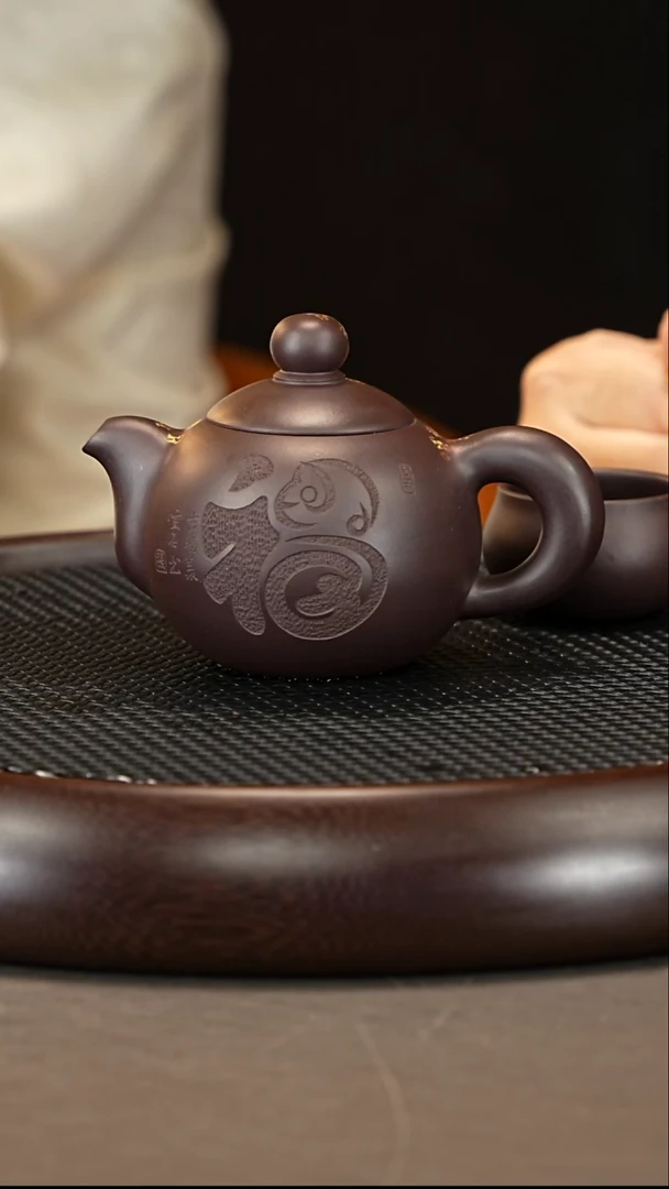 茶壶紫砂29 张彩萍 黑墩头 小芙蓉珠260cc