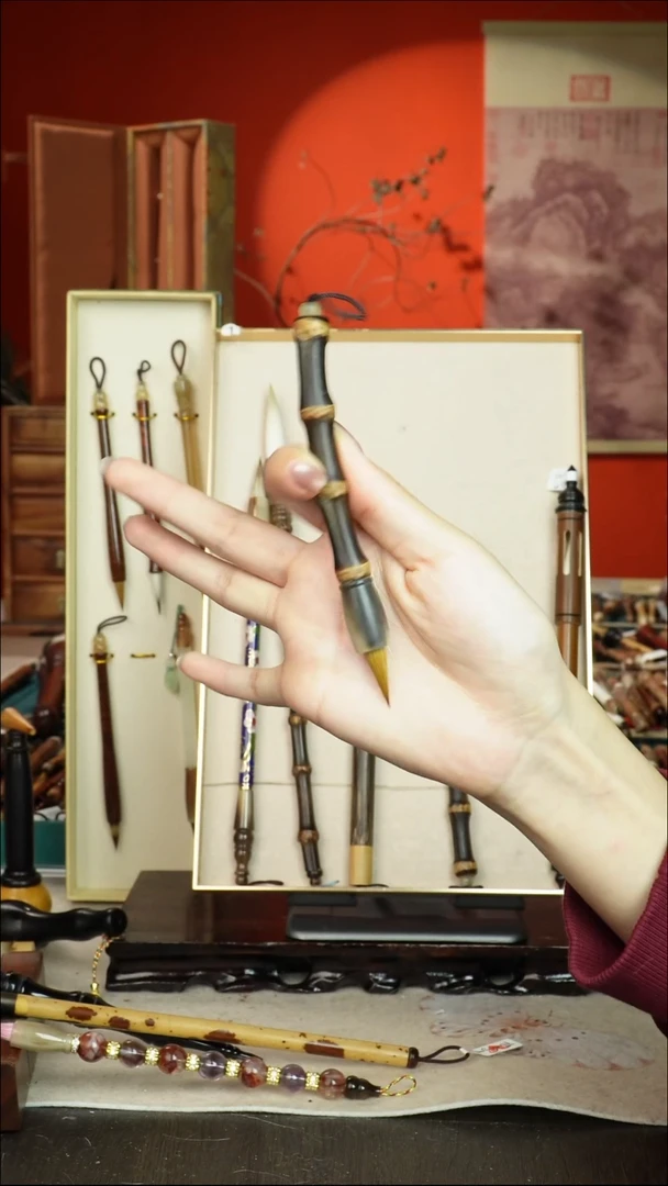 192号闪孤品高货毛笔链接 清水试笔 蘸墨不退