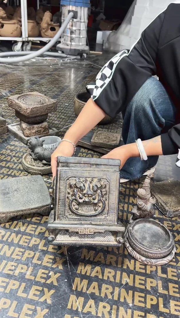 陶土【火山泥】虎头方墩