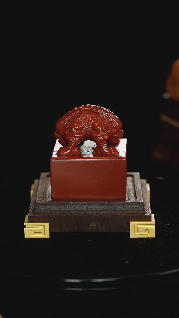 【闪购商品】寿山石红砂双头兽左右逢源蒲牢林端鸿作品