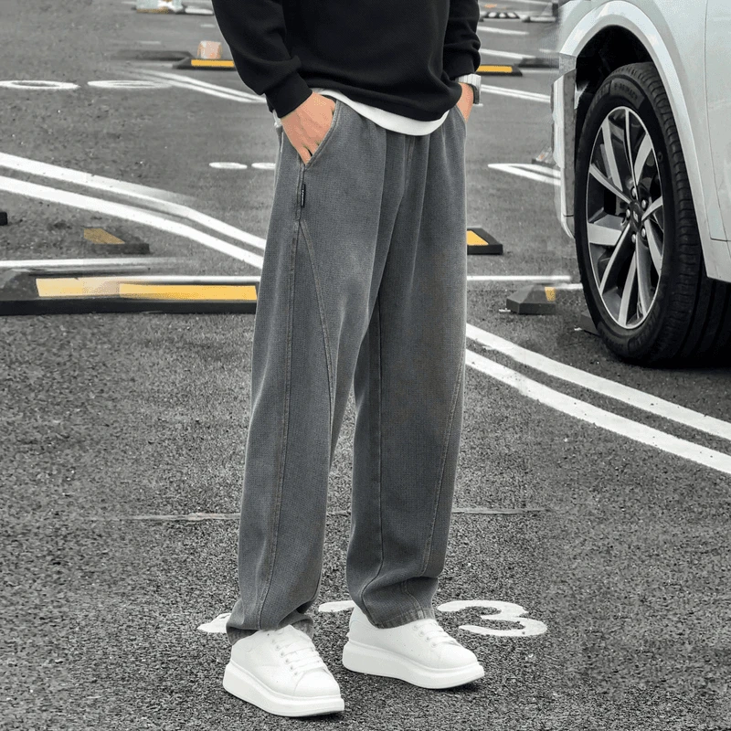 Cleanfit秋冬加绒美式美拉德牛仔裤男阔腿宽松百搭复古水洗休闲裤