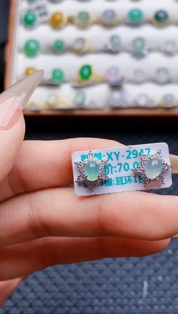 银S925镶嵌戒指翡翠4274