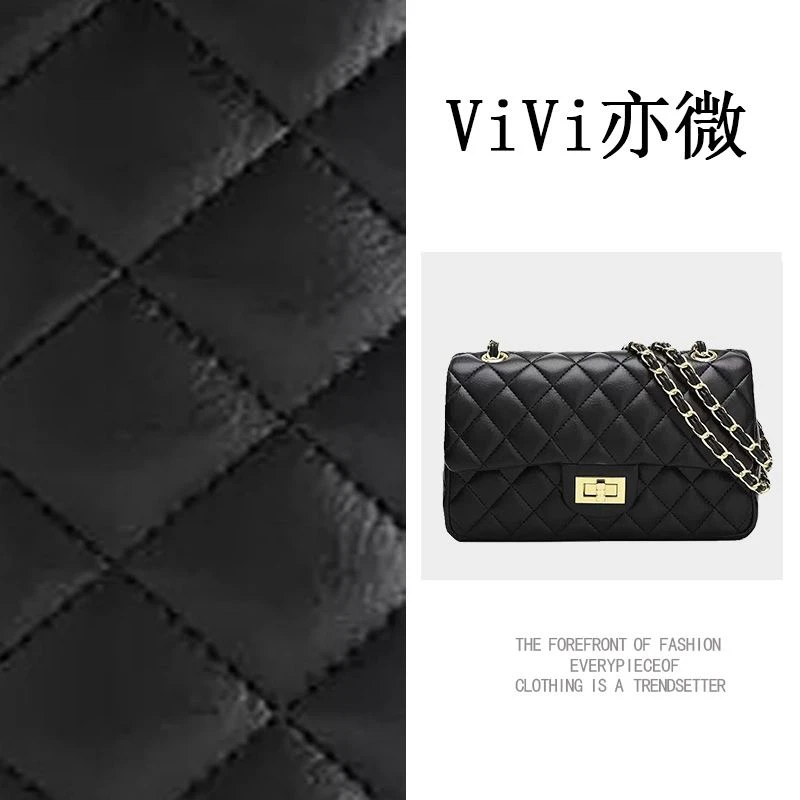 vivi亦微 | 小香风黑色菱格链条新款时尚百搭单肩斜挎手拿包023