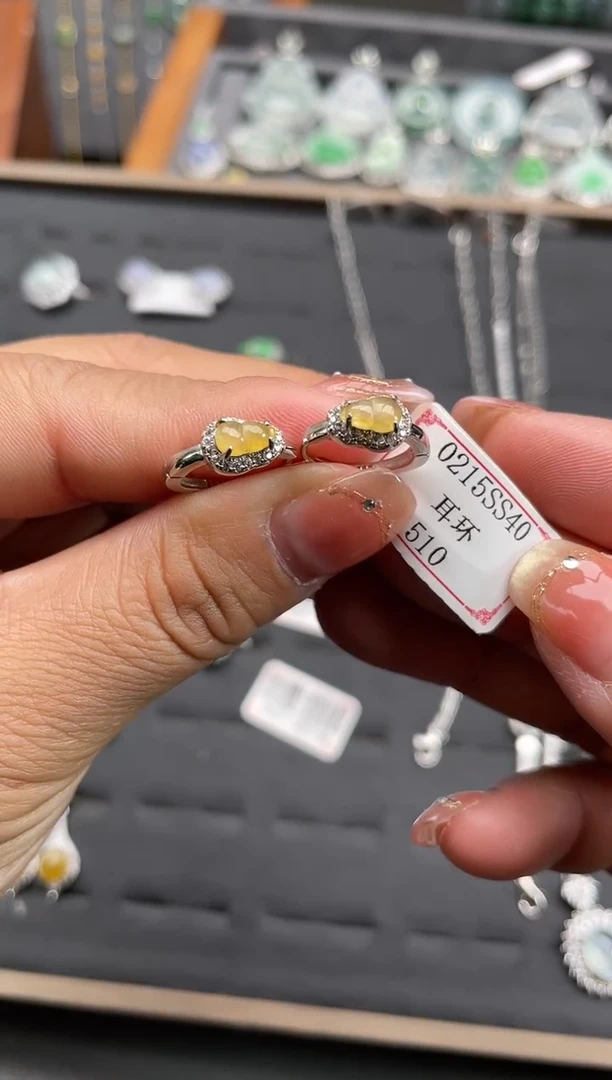 【闪购商品】翡翠耳饰银S925镶嵌0215SS40