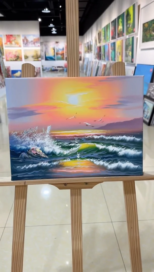 精品手绘油画作品《风景》30*40内框发