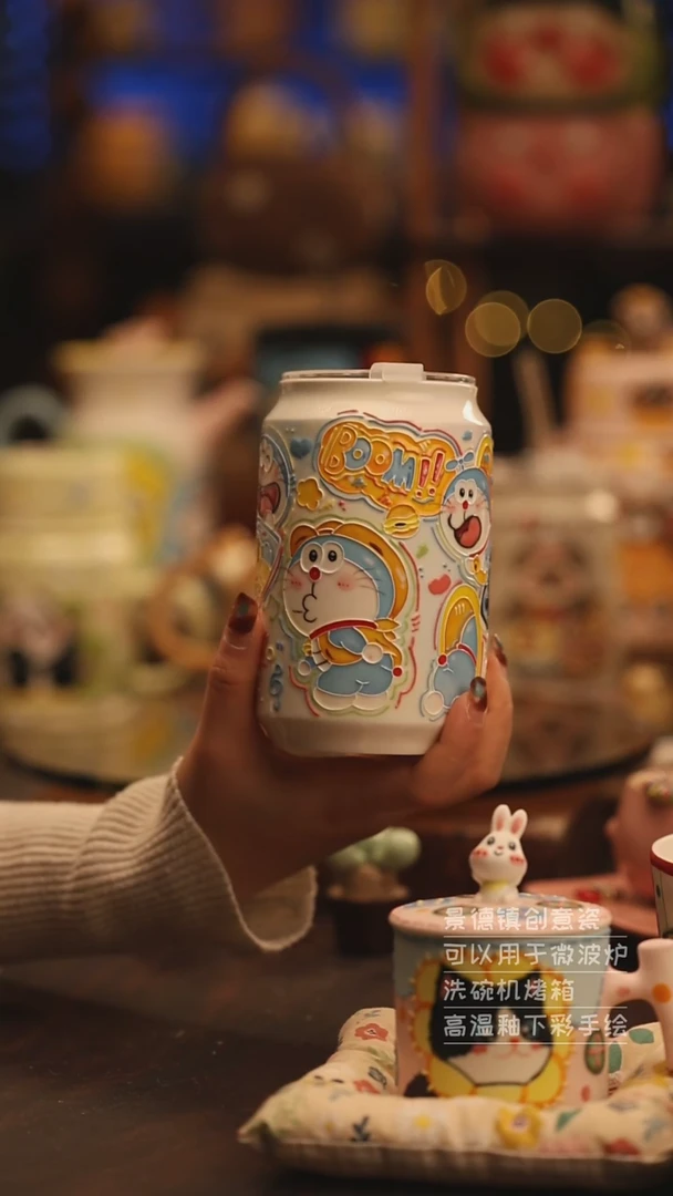 陶瓷景德镇可爱陶瓷釉下彩绘设计师款