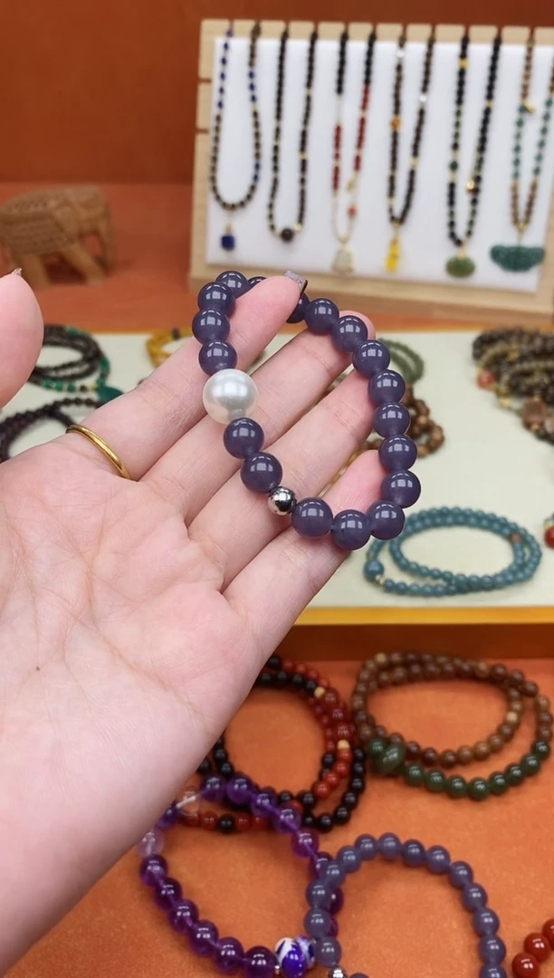 未镶嵌手链和田玉单圈烟紫和田手串