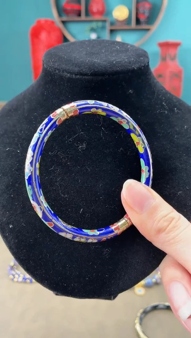 董*非遗 景泰蓝开口镯 宝蓝57